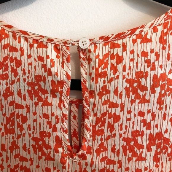 Loeffler Randall Dot Floral Print Silk Top 0 - Picture 5 of 7